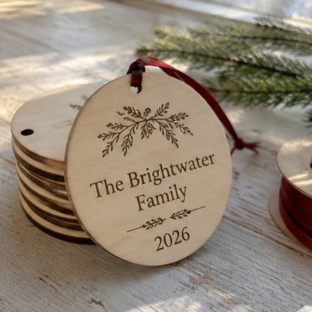 Engraved Wood Ornaments